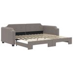 Casa si Gradina - Mobilier - Paturi si accesorii - Paturi - Pat de zi cu extensie, gri taupe, 100x200 cm, textil - Infinity.ro