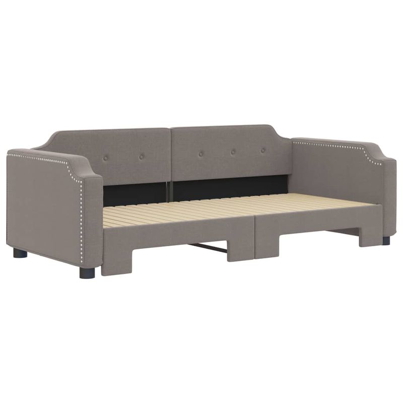 Casa si Gradina - Mobilier - Paturi si accesorii - Paturi - Pat de zi cu extensie, gri taupe, 100x200 cm, textil - Infinity.ro