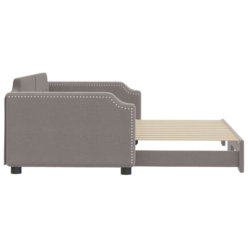 Casa si Gradina - Mobilier - Paturi si accesorii - Paturi - Pat de zi cu extensie, gri taupe, 100x200 cm, textil - Infinity.ro