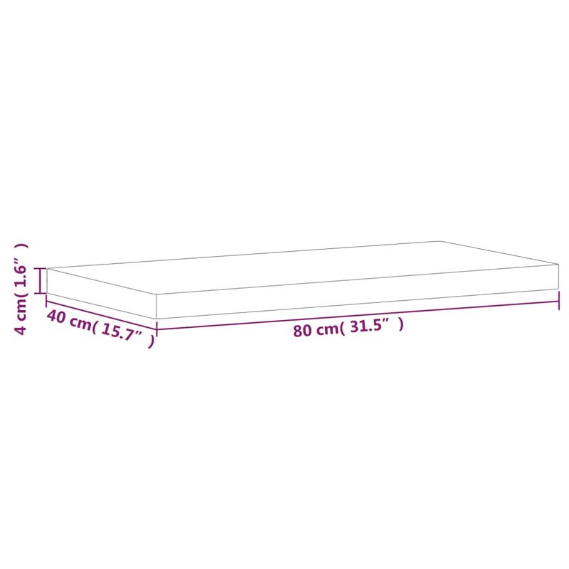 Casa si Gradina - Mobilier - Mobilier baie - Blaturi baie - Blat de baie, 80x40x4 cm, lemn masiv de fag - Infinity.ro