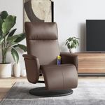 Ingrijire personala si Cosmetice - Sanatate si wellness - Articole wellness - Fotolii de masaj - Fotoliu de masaj rabatabil cu suport picioare, maro, piele eco - Infinity.ro