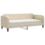 Casa si Gradina - Mobilier - Paturi si accesorii - Paturi - Pat de zi cu saltea, crem, 80x200 cm, textil - Infinity.ro