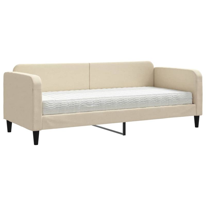 Casa si Gradina - Mobilier - Paturi si accesorii - Paturi - Pat de zi cu saltea, crem, 80x200 cm, textil - Infinity.ro