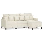 Casa si Gradina - Mobilier - Canapele si coltare - Canapele - Canapea cu 3 locuri si taburet, crem, 180 cm, catifea - Infinity.ro