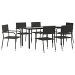 Casa si Gradina - Gradina si terasa - Mobilier exterior - Seturi mobila gradina - Set mobilier de gradina, 7 piese, negru, poliratan - Infinity.ro