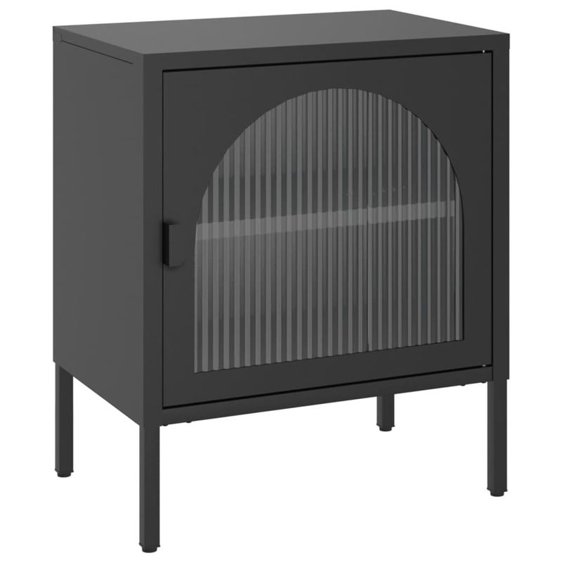 Casa si Gradina - Mobilier - Comode si corpuri - Noptiere - Noptiere, 2 buc., negru, 50x35x60 cm, sticla si otel - Infinity.ro