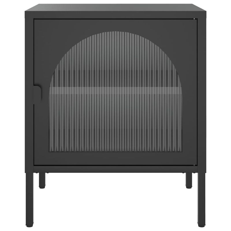 Casa si Gradina - Mobilier - Comode si corpuri - Noptiere - Noptiere, 2 buc., negru, 50x35x60 cm, sticla si otel - Infinity.ro