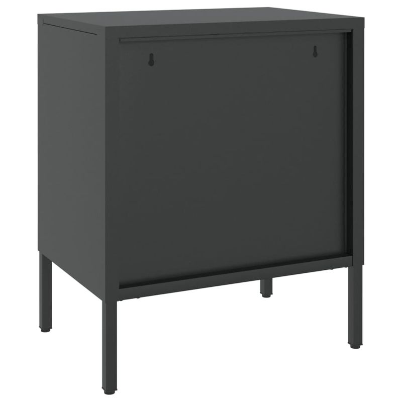 Casa si Gradina - Mobilier - Comode si corpuri - Noptiere - Noptiere, 2 buc., negru, 50x35x60 cm, sticla si otel - Infinity.ro