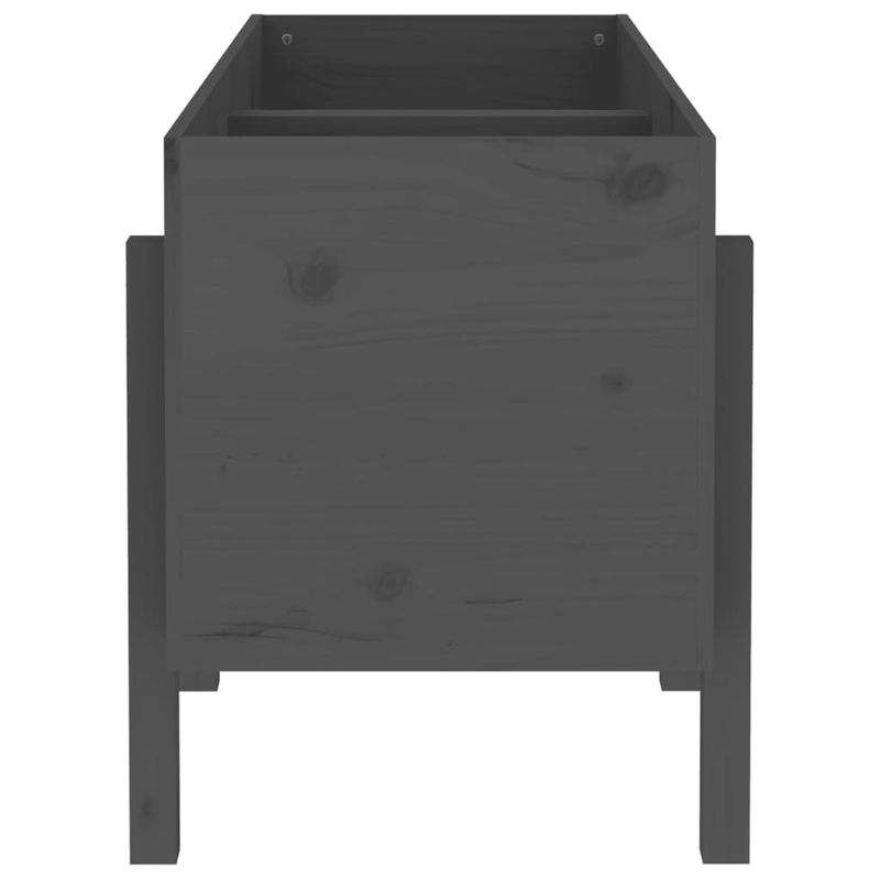 Casa si Gradina - Gradinarit si plante - Plante si ghivece - Ghivece si suporturi - Strat inaltat de gradina, gri, 121x50x57 cm, lemn masiv de pin - Infinity.ro