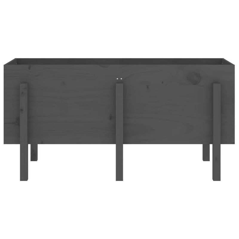 Casa si Gradina - Gradinarit si plante - Plante si ghivece - Ghivece si suporturi - Strat inaltat de gradina, gri, 121x50x57 cm, lemn masiv de pin - Infinity.ro