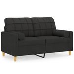 Casa si Gradina - Mobilier - Canapele si coltare - Canapele - Canapea cu 2 locuri cu pernute, negru, 120 cm, textil - Infinity.ro