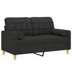 Casa si Gradina - Mobilier - Canapele si coltare - Canapele - Canapea cu 2 locuri cu pernute, negru, 120 cm, textil - Infinity.ro