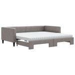 Casa si Gradina - Mobilier - Paturi si accesorii - Paturi - Pat de zi cu extensie si saltele, gri taupe, 100x200 cm, textil - Infinity.ro
