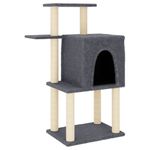 Petshop - Accesorii petshop - Jucarii animale - Ansambluri de joaca - Ansamblu de pisici, stalpi din funie sisal, gri inchis, 97 cm - Infinity.ro
