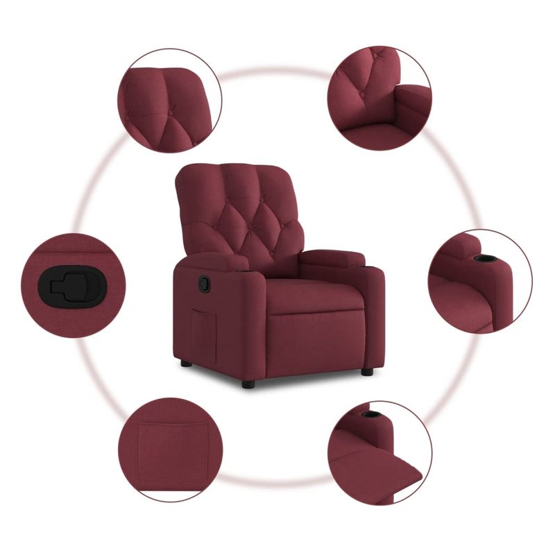 Casa si Gradina - Mobilier - Scaune si fotolii - Fotolii - Fotoliu rabatabil, rosu vin, material textil - Infinity.ro