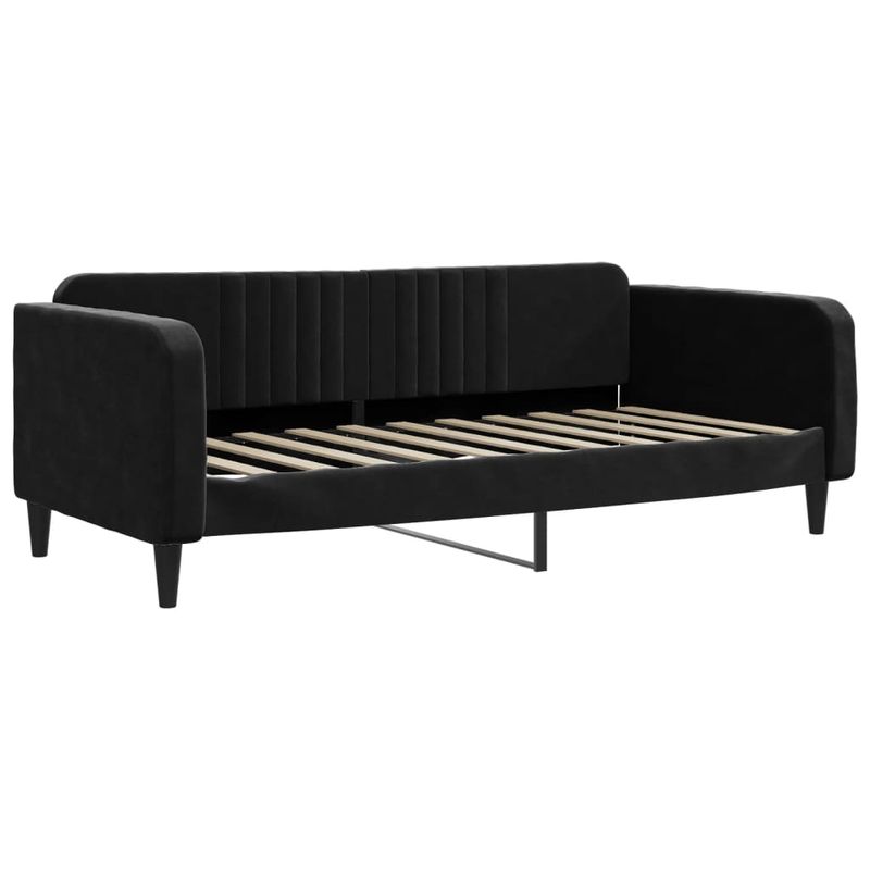 Casa si Gradina - Mobilier - Paturi si accesorii - Paturi - Pat de zi cu extensie si sertare, negru, 90x190 cm, catifea - Infinity.ro