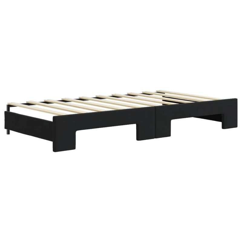 Casa si Gradina - Mobilier - Paturi si accesorii - Paturi - Pat de zi cu extensie si sertare, negru, 90x190 cm, catifea - Infinity.ro