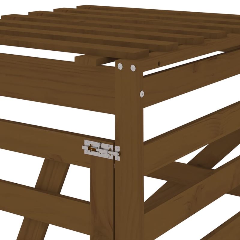 Casa si Gradina - Mobilier - Organizare si depozitare - Cosuri de gunoi - Extensie depozitare pubela de gunoi, maro miere, lemn masiv pin - Infinity.ro