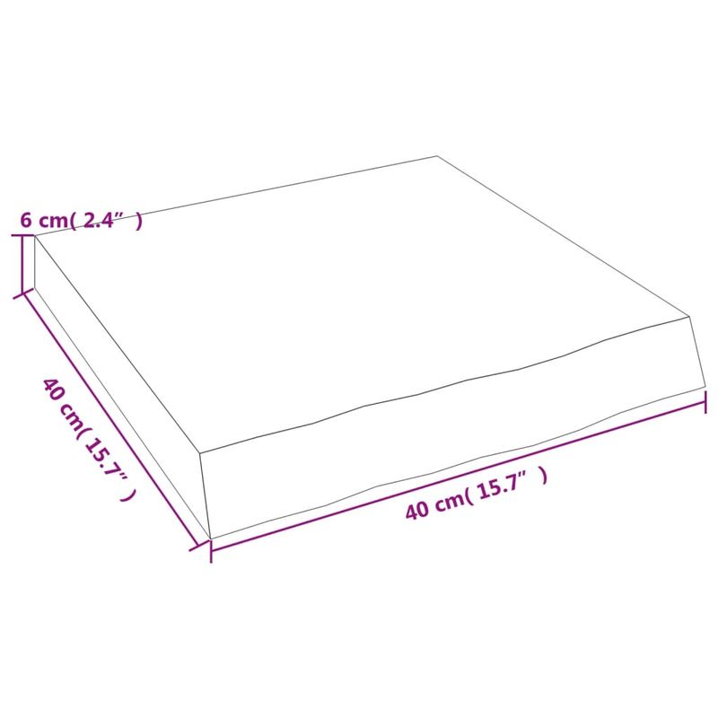 Casa si Gradina - Mobilier - Mobilier baie - Blaturi baie - Blat de baie, 40x40x(2-6) cm, lemn masiv netratat - Infinity.ro