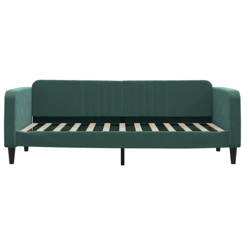 Casa si Gradina - Mobilier - Paturi si accesorii - Paturi - Pat de zi cu saltea, verde inchis, 90x200 cm, catifea - Infinity.ro
