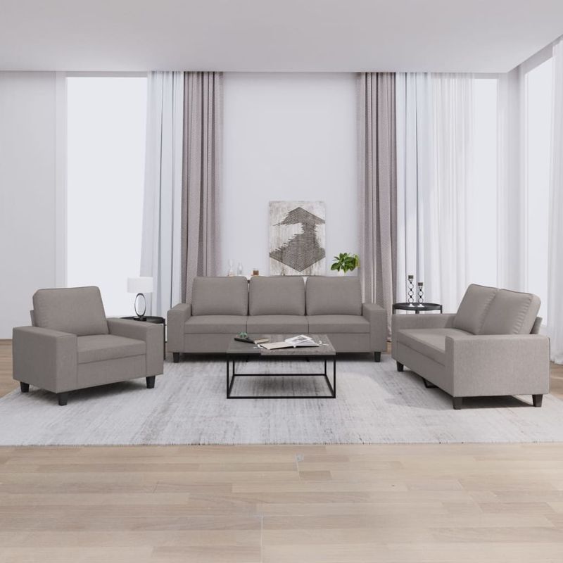 Casa si Gradina - Mobilier - Seturi de mobilier - Seturi living - Set de canapele, 3 piese, gri taupe, textil - Infinity.ro