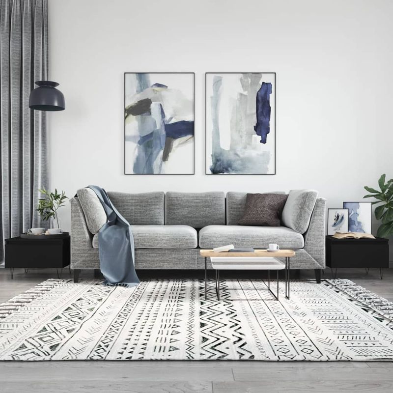 Casa si Gradina - Mobilier - Mese si birouri - Masute de cafea - Masute de cafea, 2 buc., negru, 50x46x35 cm, lemn prelucrat - Infinity.ro