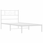 Casa si Gradina - Mobilier - Paturi si accesorii - Paturi - Cadru pat metalic cu tablie, alb, 90x200 cm - Infinity.ro