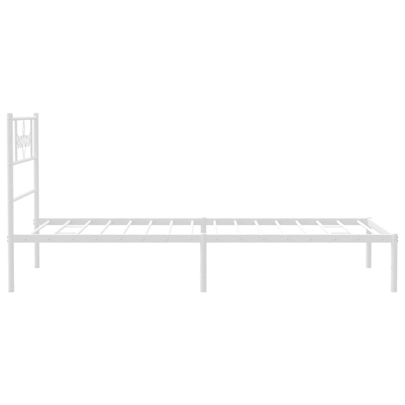 Casa si Gradina - Mobilier - Paturi si accesorii - Paturi - Cadru pat metalic cu tablie, alb, 90x200 cm - Infinity.ro