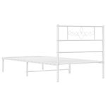 Casa si Gradina - Mobilier - Paturi si accesorii - Paturi - Cadru pat metalic cu tablie, alb, 90x200 cm - Infinity.ro