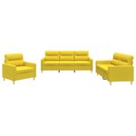 Casa si Gradina - Mobilier - Seturi de mobilier - Seturi living - Set de canapele cu perne, 3 piese, galben deschis, textil - Infinity.ro