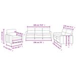 Casa si Gradina - Mobilier - Seturi de mobilier - Seturi living - Set de canapele cu perne, 3 piese, galben deschis, textil - Infinity.ro