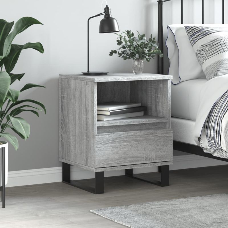 Casa si Gradina - Mobilier - Comode si corpuri - Noptiere - Noptiera, gri sonoma, 40x35x50 cm, lemn compozit - Infinity.ro