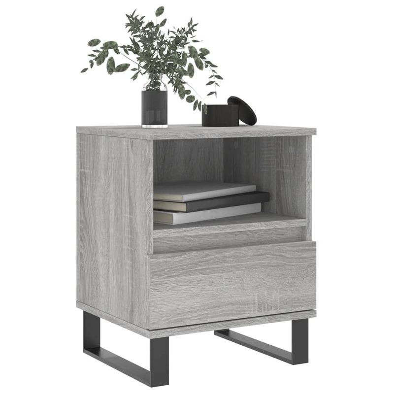 Casa si Gradina - Mobilier - Comode si corpuri - Noptiere - Noptiera, gri sonoma, 40x35x50 cm, lemn compozit - Infinity.ro