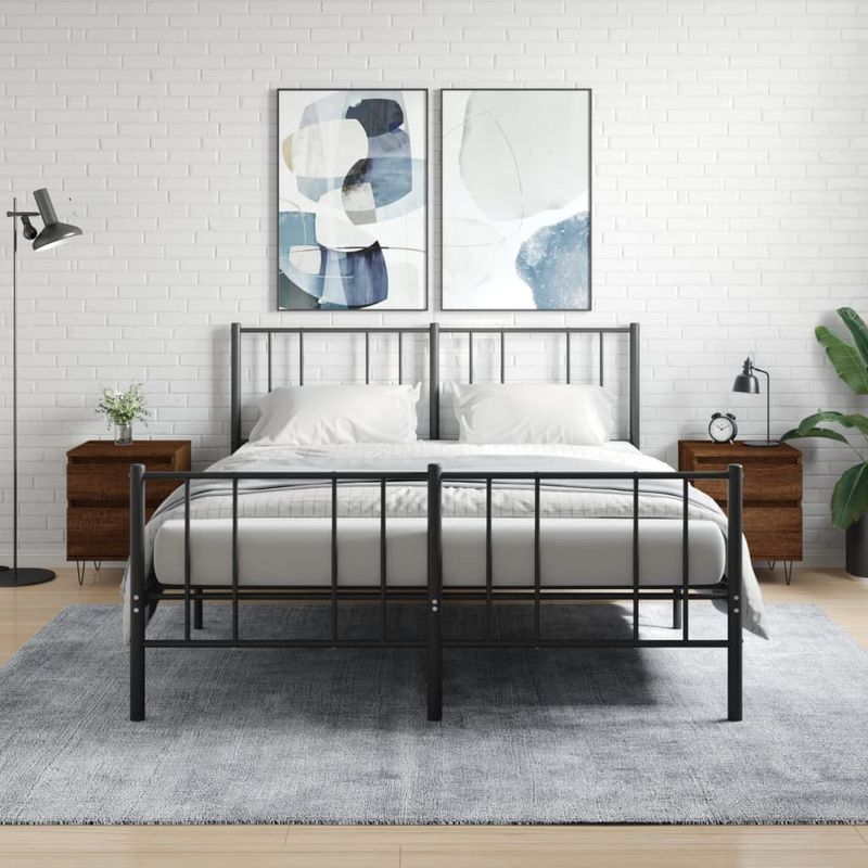 Casa si Gradina - Mobilier - Comode si corpuri - Noptiere - Noptiere, 2 buc., stejar maro, 40x35x50 cm, lemn compozit - Infinity.ro