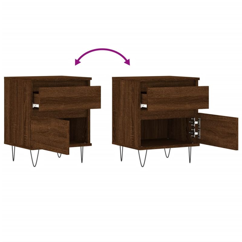 Casa si Gradina - Mobilier - Comode si corpuri - Noptiere - Noptiere, 2 buc., stejar maro, 40x35x50 cm, lemn compozit - Infinity.ro