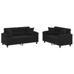 Casa si Gradina - Mobilier - Seturi de mobilier - Seturi living - Set de canapele cu perne, 2 piese, negru, microfibra - Infinity.ro