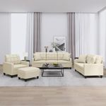 Casa si Gradina - Mobilier - Seturi de mobilier - Seturi living - Set de canapele cu perne, 4 piese, crem, piele ecologica - Infinity.ro