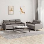 Casa si Gradina - Mobilier - Canapele si coltare - Canapele - Set de canapea cu perne, 2 piese, gri taupe, material textil - Infinity.ro