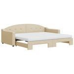 Casa si Gradina - Mobilier - Paturi si accesorii - Paturi - Pat de zi cu extensie si saltele, crem, 90x200 cm, textil - Infinity.ro