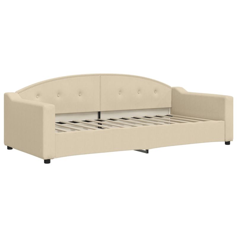 Casa si Gradina - Mobilier - Paturi si accesorii - Paturi - Pat de zi cu extensie si saltele, crem, 90x200 cm, textil - Infinity.ro