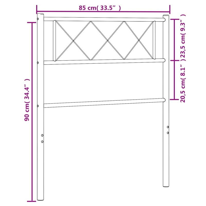 Casa si Gradina - Mobilier - Paturi si accesorii - Accesorii paturi - Tablie de pat metalica, negru, 80 cm - Infinity.ro