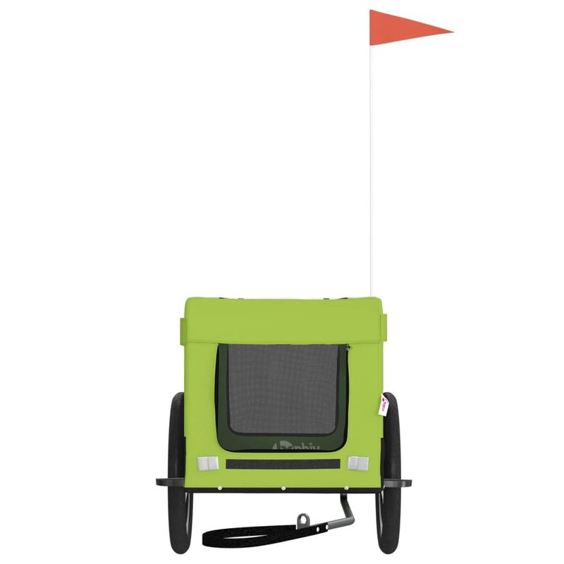 Petshop - Accesorii petshop - Culcusuri si custi - Genti si articole transport - Remorca bicicleta animale companie, verde/negru, oxford/fier - Infinity.ro