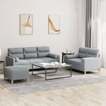 Casa si Gradina - Mobilier - Seturi de mobilier - Seturi living - Set de canapele cu perne, 3 piese, gri deschis, textil - Infinity.ro