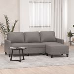 Casa si Gradina - Mobilier - Canapele si coltare - Canapele - Canapea cu 3 locuri si taburet, taupe, 180 cm, material textil - Infinity.ro