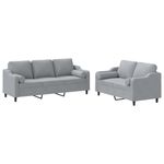 Casa si Gradina - Mobilier - Seturi de mobilier - Seturi living - Set de canapele cu perne, 2 piese, gri deschis, material textil - Infinity.ro