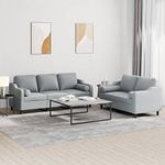 Casa si Gradina - Mobilier - Seturi de mobilier - Seturi living - Set de canapele cu perne, 2 piese, gri deschis, material textil - Infinity.ro