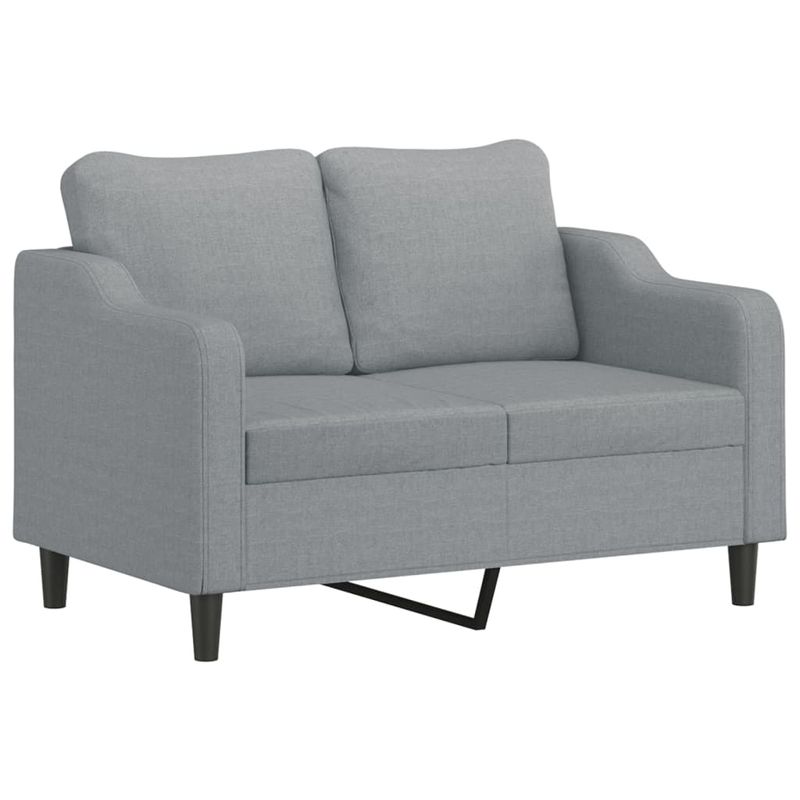 Casa si Gradina - Mobilier - Seturi de mobilier - Seturi living - Set de canapele cu perne, 2 piese, gri deschis, material textil - Infinity.ro