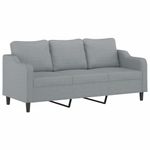 Casa si Gradina - Mobilier - Seturi de mobilier - Seturi living - Set de canapele cu perne, 2 piese, gri deschis, material textil - Infinity.ro