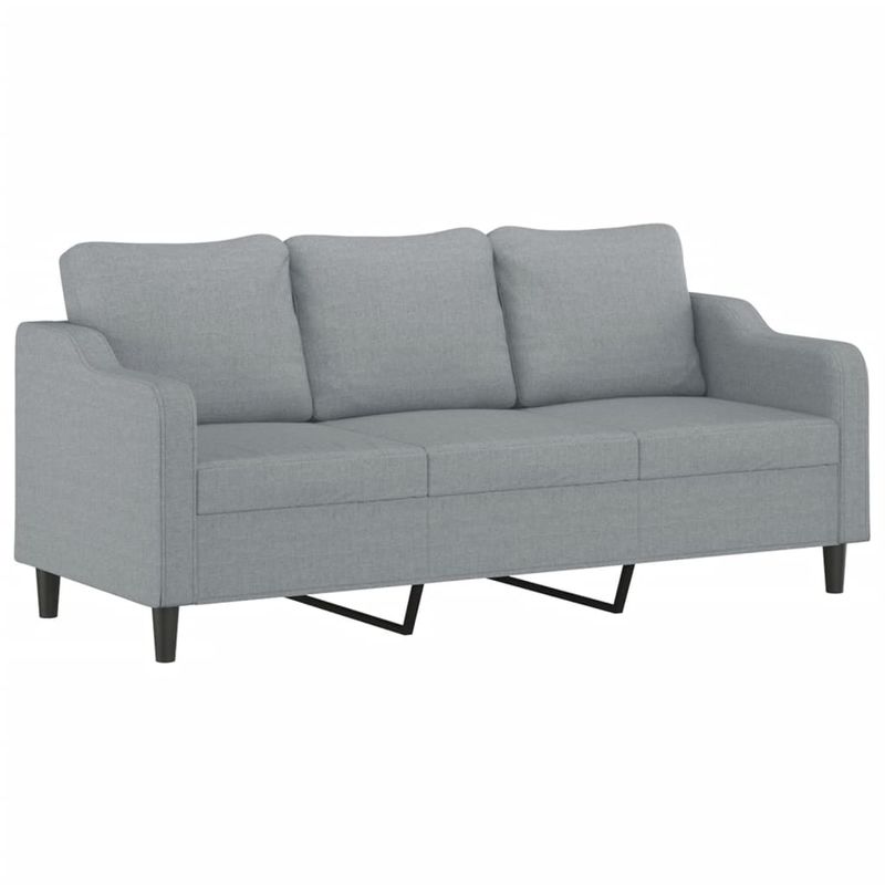 Casa si Gradina - Mobilier - Seturi de mobilier - Seturi living - Set de canapele cu perne, 2 piese, gri deschis, material textil - Infinity.ro