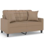 Casa si Gradina - Mobilier - Canapele si coltare - Canapele - Canapea cu 2 locuri cu pernute, cappuccino, 120 cm, piele eco. - Infinity.ro
